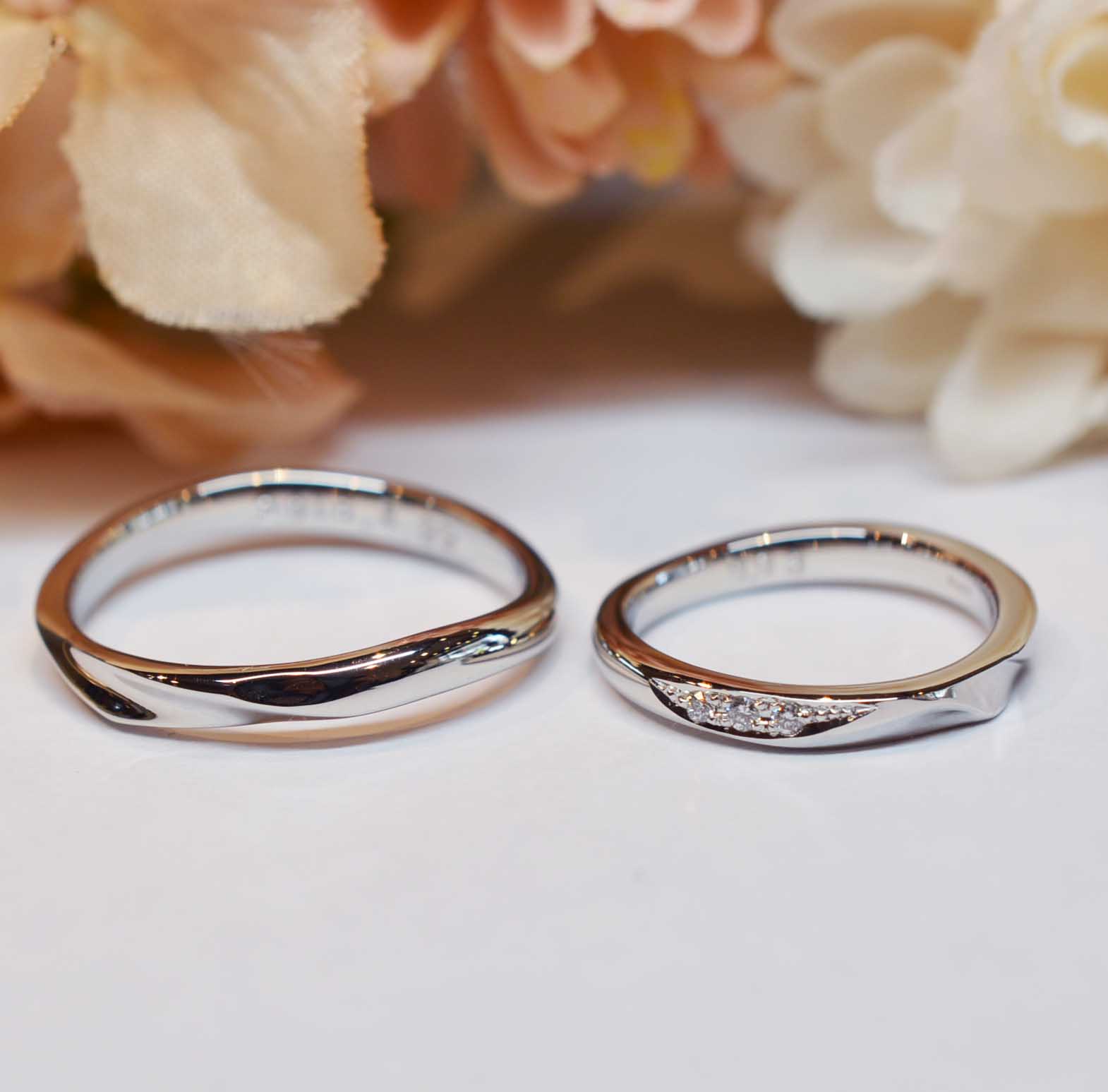 ダイヤモンドの組み合わせ方@手作り結婚指輪 工房スミス札幌店