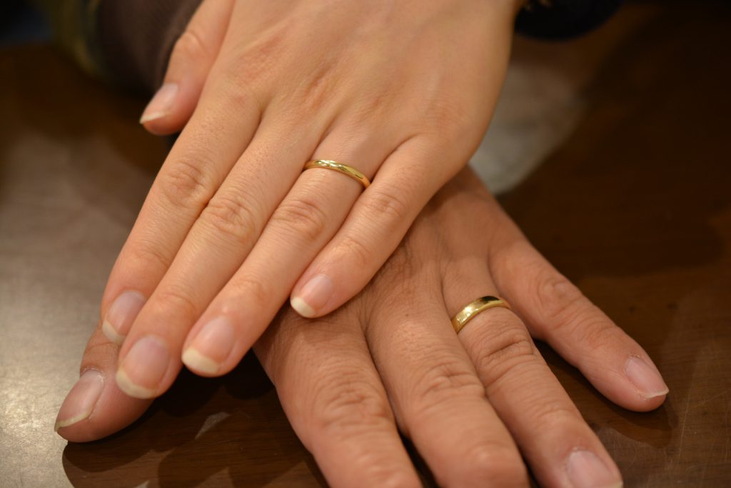 手作り結婚指輪　お客様の着用写真