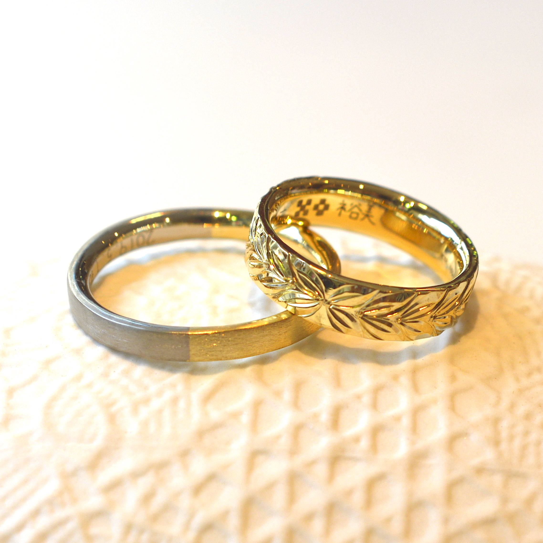選べる４つの「彫刻リング」結婚指輪