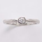 手作り婚約指輪の作品例　0.1ctダイヤモンド・プラチナ