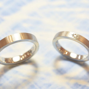 星のような形にダイヤを…@手作り結婚指輪 工房スミス札幌店