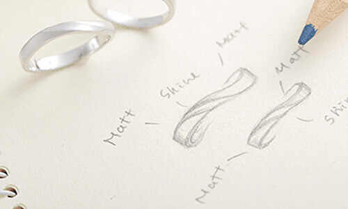 手作り婚約指輪のデザイン画の写真
